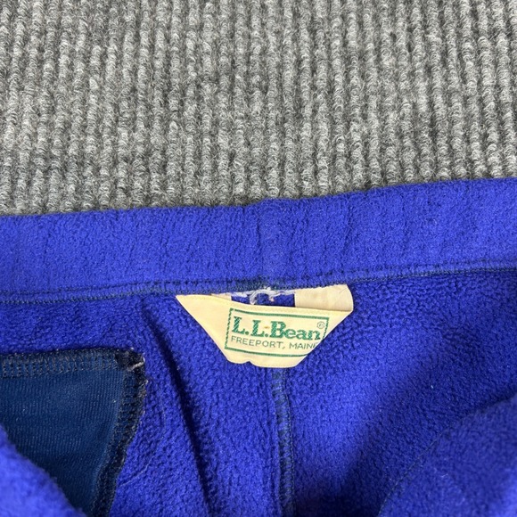 L.L. Bean Sweatpants Men's 36 Blue Fleece Pants Zip Pockets Ankle Zips Outdoor - Picture 4 of 7
